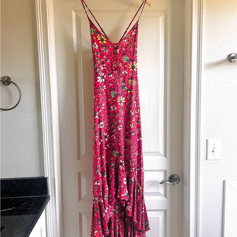 XIX Palms Floral Pink Maxi Dress